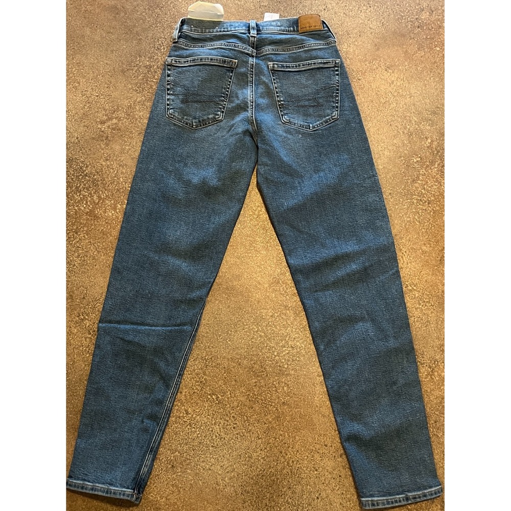 New American Eagle 90s High Rise Straight Stretch Blue Denim Jeans Women 000 23